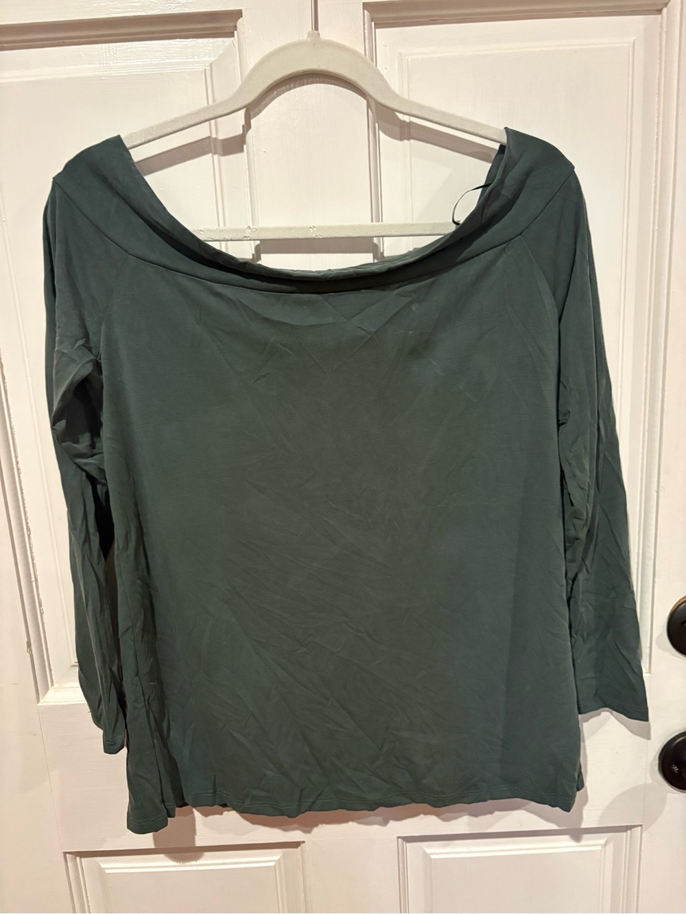 BB Dakota Wide Boatneck Long-Sleeve Top - Forest Green